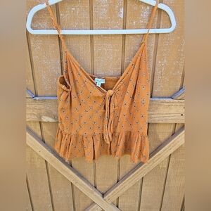Orange Floral Babydoll Top